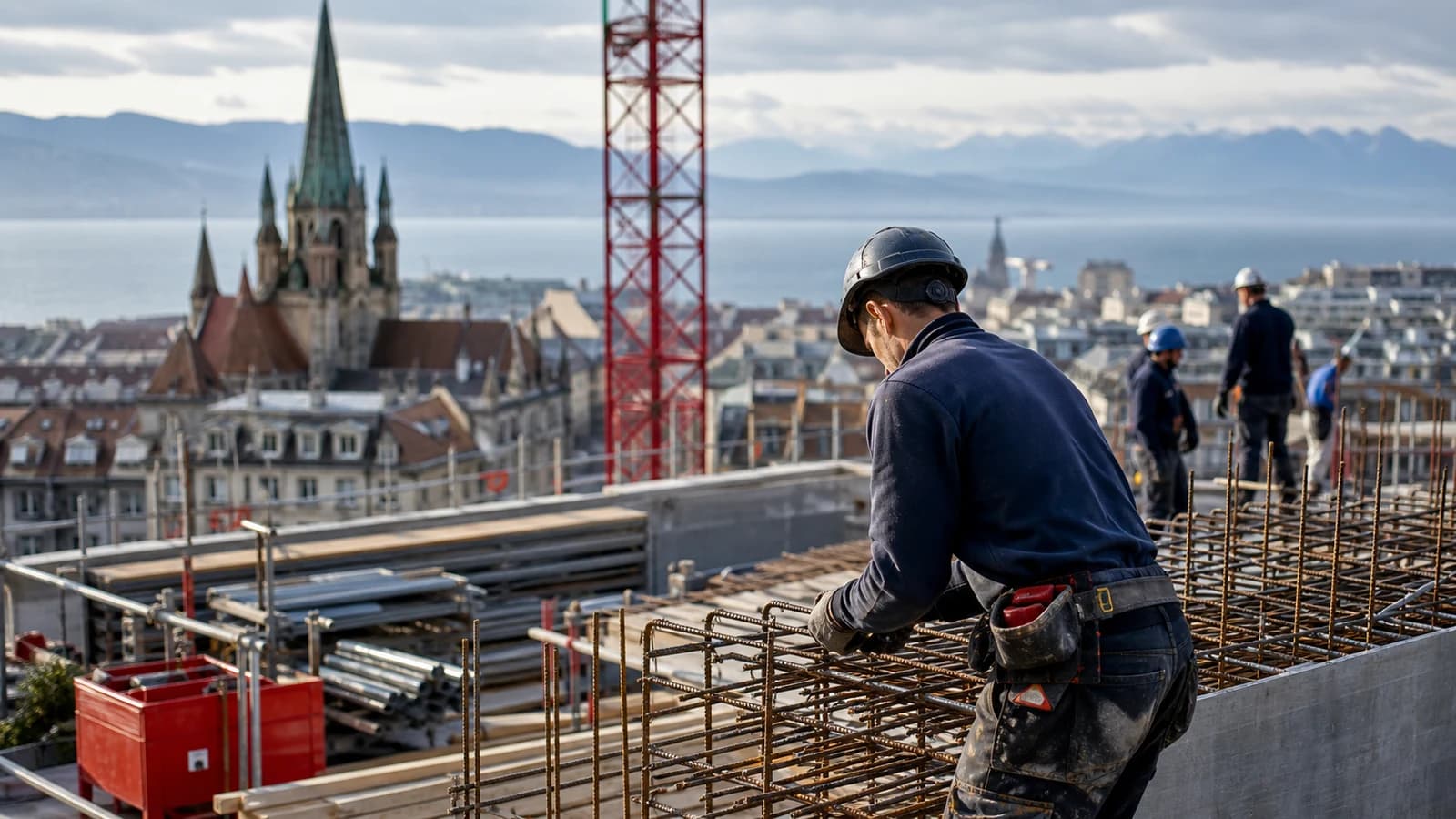 Scène professionnelle suisse dédiée à l'article Emploi Lausanne construction : chantiers