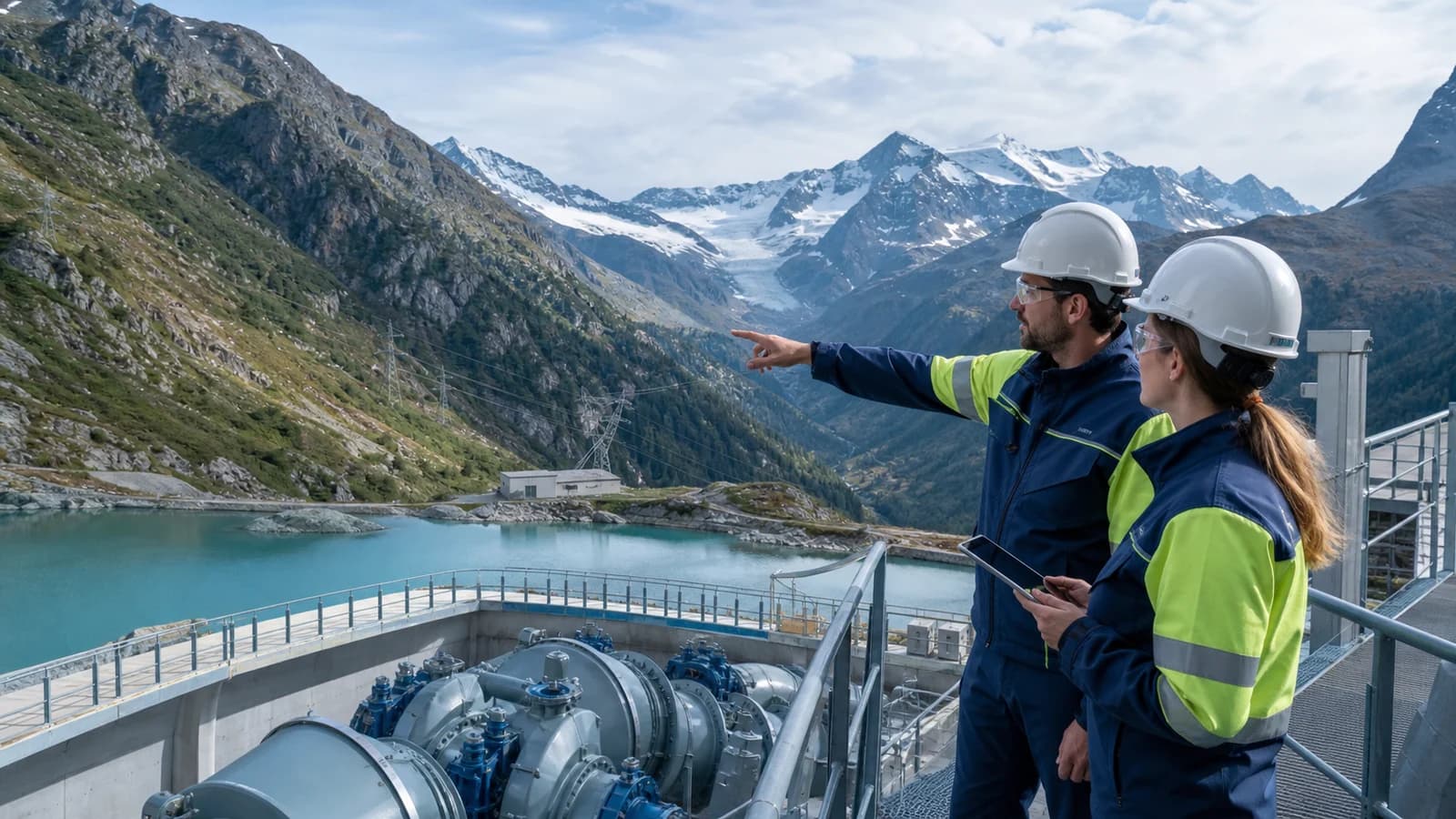 Technicien du secteur de l'énergie travaillant dans le canton du Valais