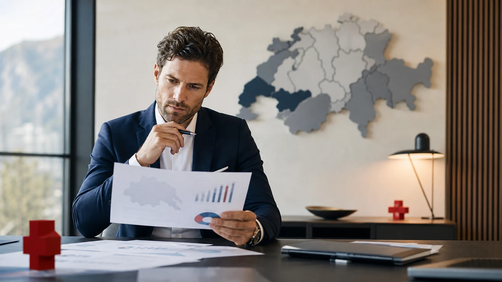 Scène professionnelle suisse dédiée à l'article Salaire moyen en Suisse en 2026 : chiffres par secteur, canton et expérience