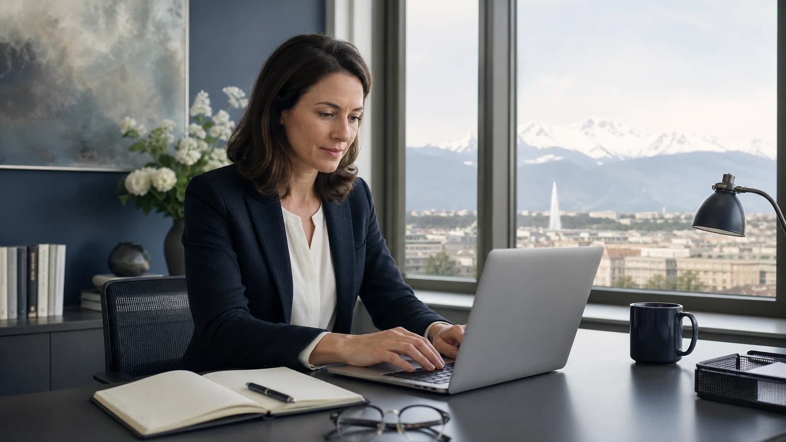 Employeur suisse publiant une offre d’emploi depuis son bureau