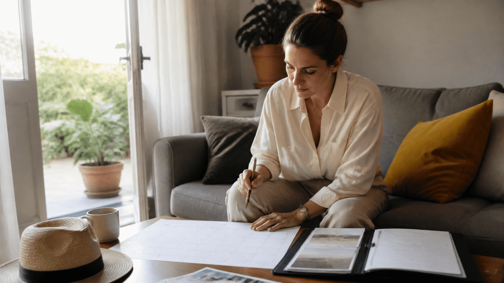 Salarié organisant un calendrier de vacances et une transmission professionnelle