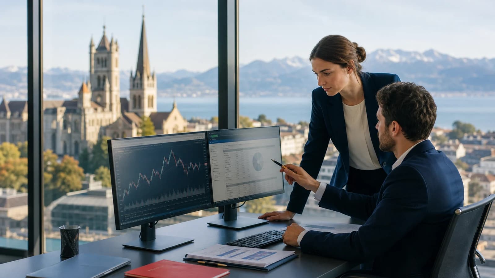 Scène professionnelle suisse dédiée à l'article Emploi Lausanne finance : banque et audit