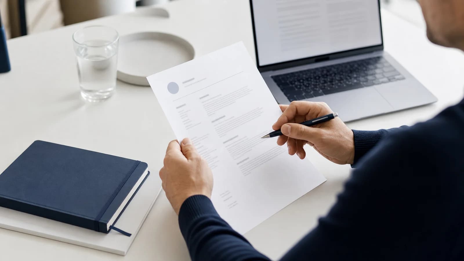 Candidate rédigeant une lettre de motivation courte pour un emploi en Suisse