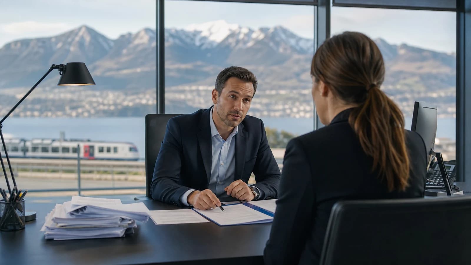 Scène professionnelle suisse dédiée à l'article Permis G travail frontalier Suisse : ce que l employeur doit anticiper