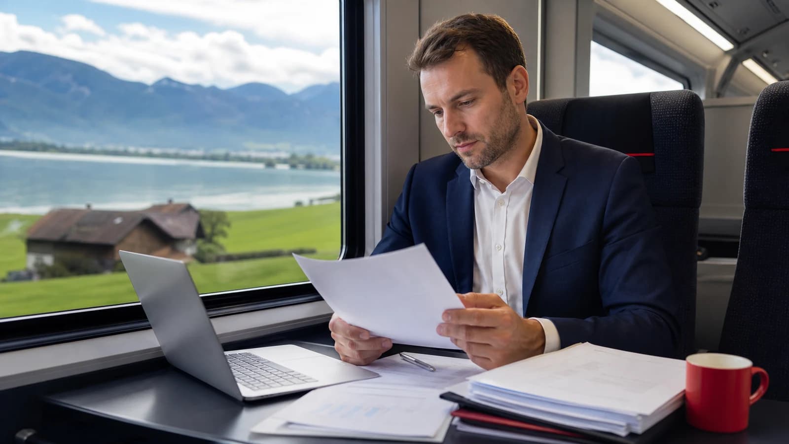 Scène professionnelle suisse dédiée à l'article Télétravail frontalier : fiscalité 2026