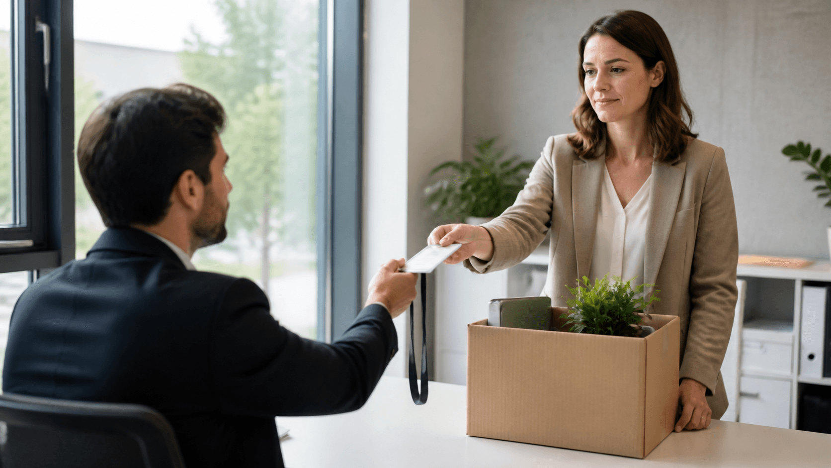 Salarié préparant une transmission et une nouvelle prise de poste